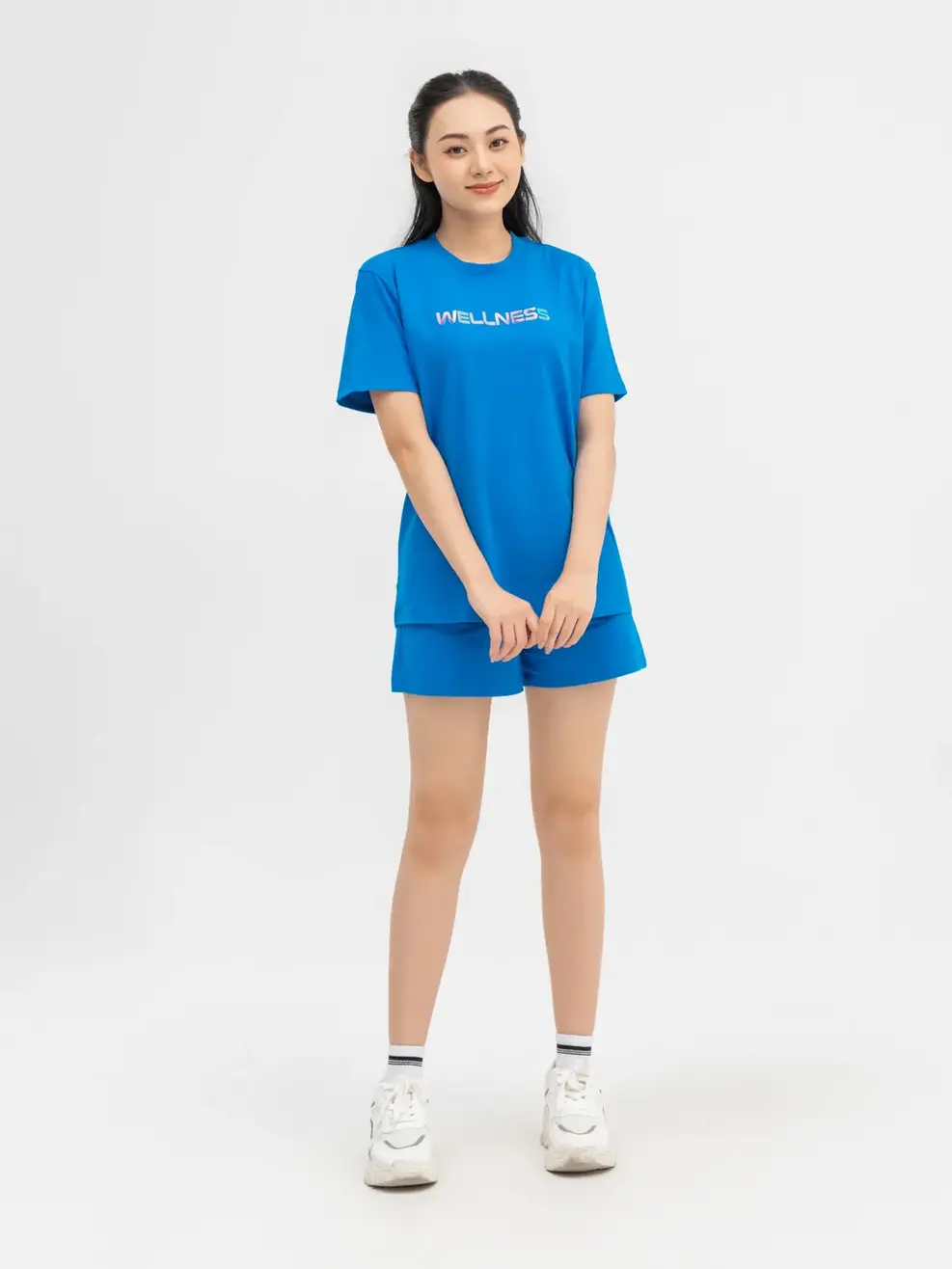 Đồ Bộ Nữ In Chữ Wellness Cotton Usa - Navy - S