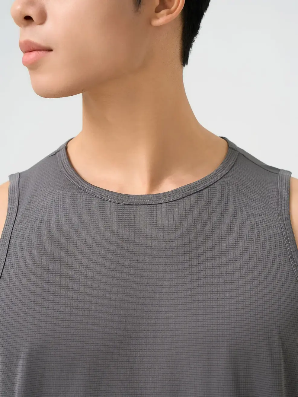 Áo Ba Lỗ Nam Thể Thao Dải Chỉ Xẻ Tà - Than chì 006 - L