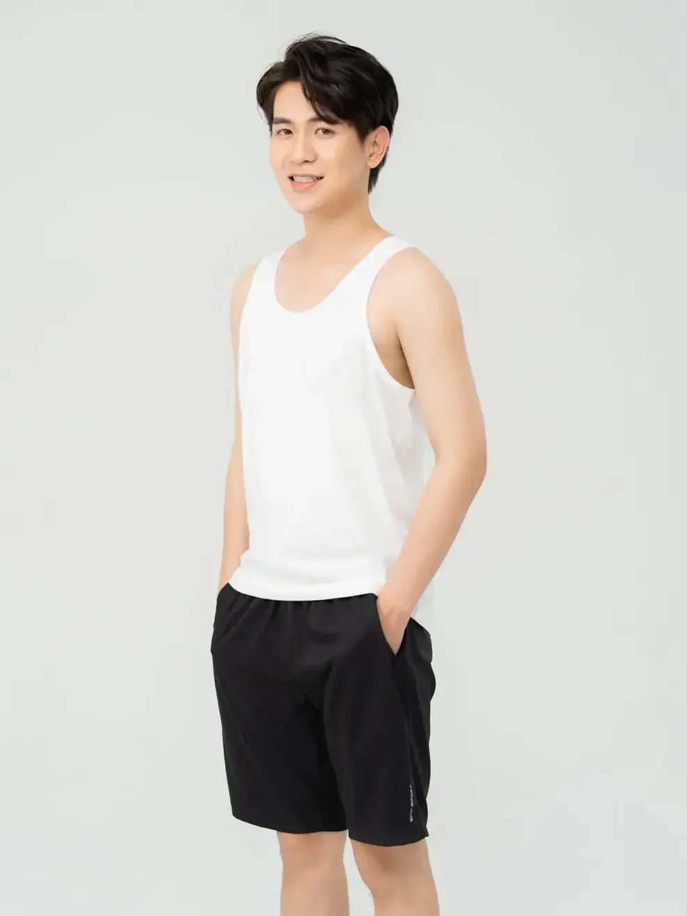 Áo Ba Lỗ Nam Basic Cotton - Trắng 001 - M