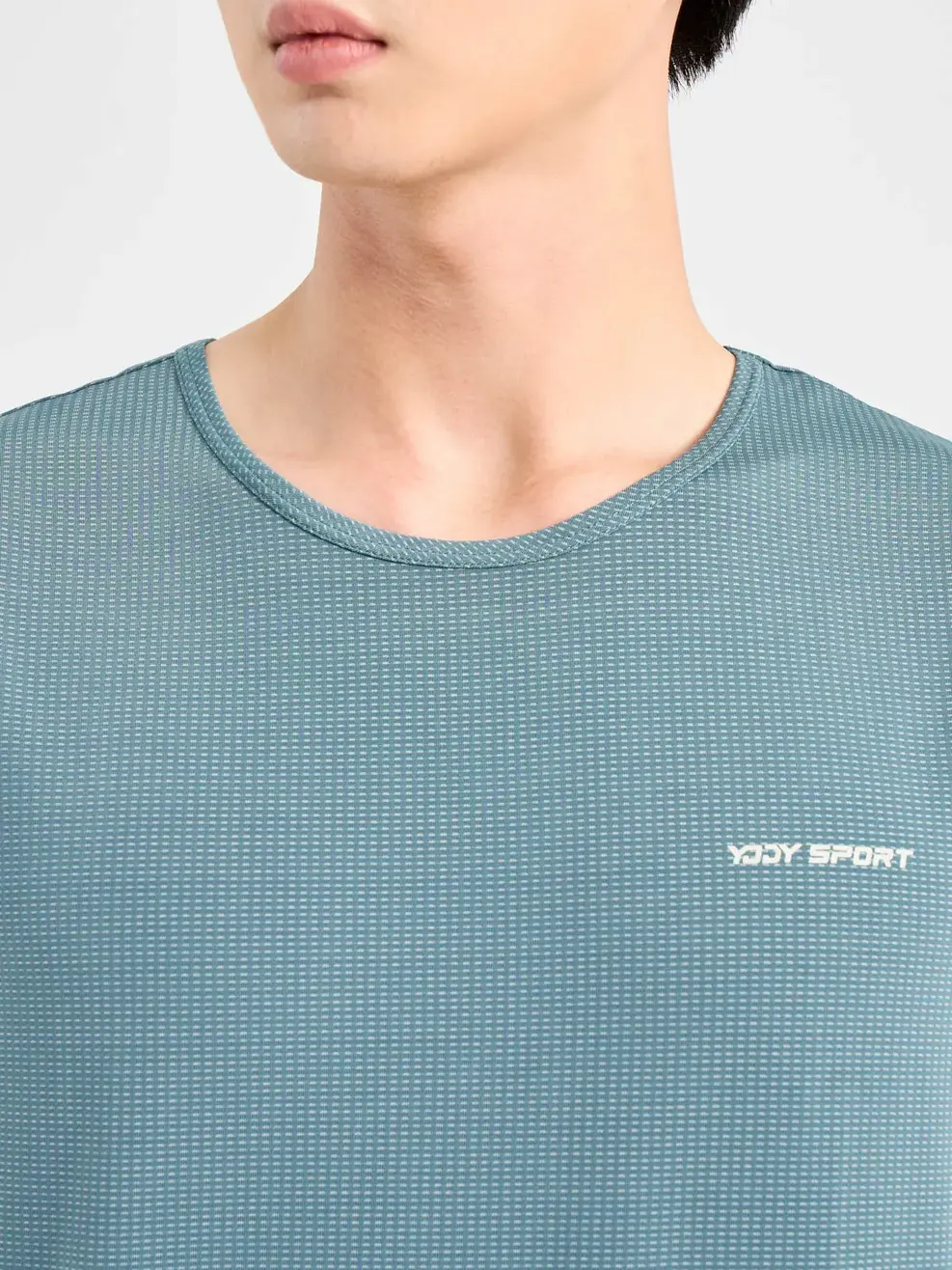 T-shirt Thể Thao Nam Can Lưng In Lỗ - Xanh ghi. - M