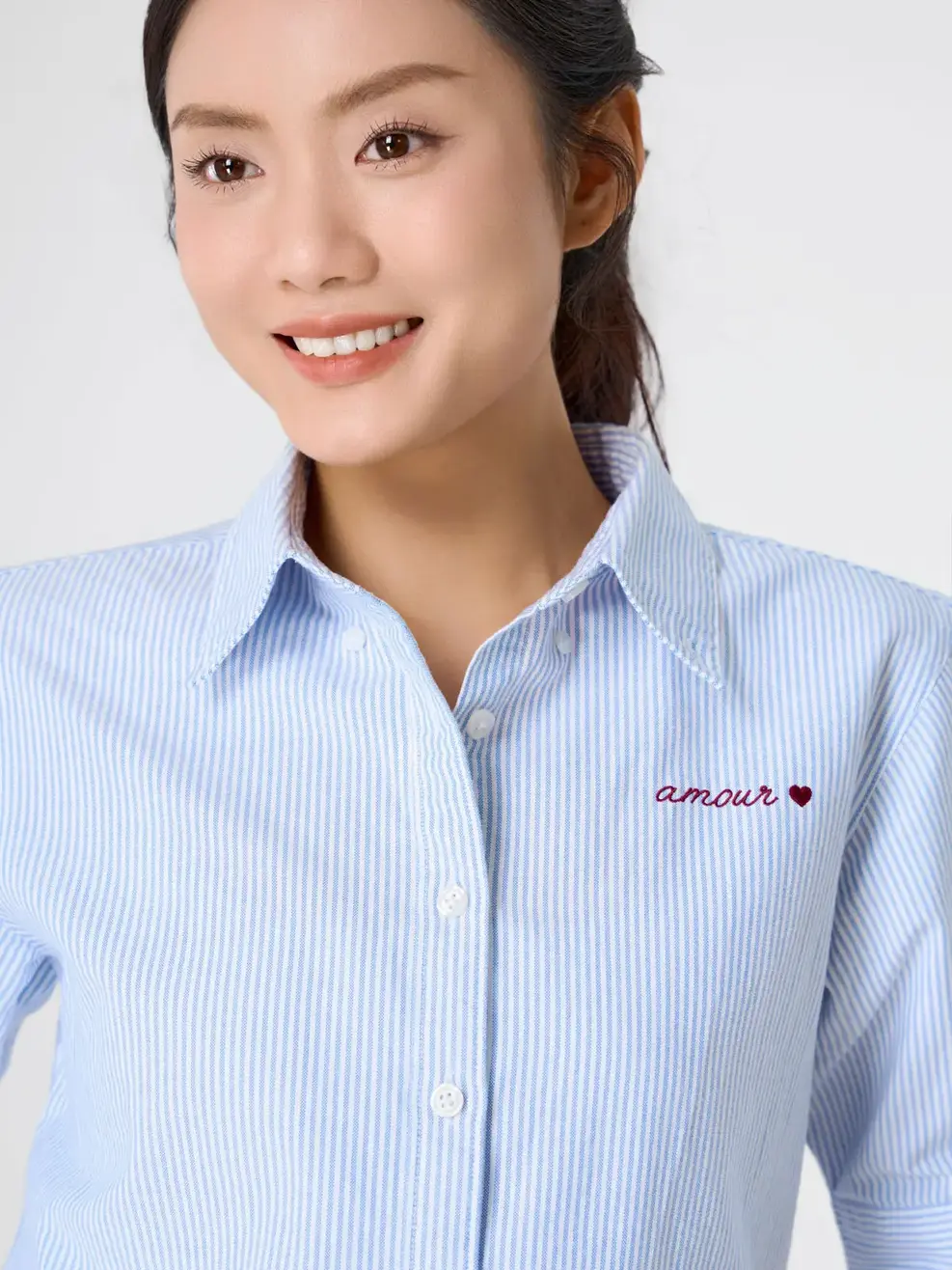 Áo Sơ-mi Stripes Short Sleeve - Kẻ xanh da trời 180 - S