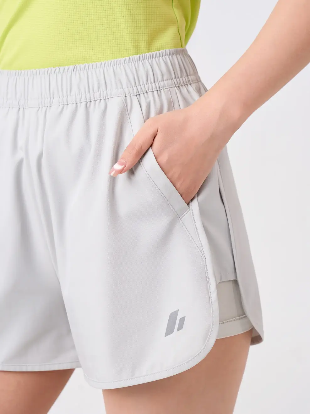 Quần Shorts Thể Thao Siêu Nhẹ 2 Lớp - Xám 033 - S