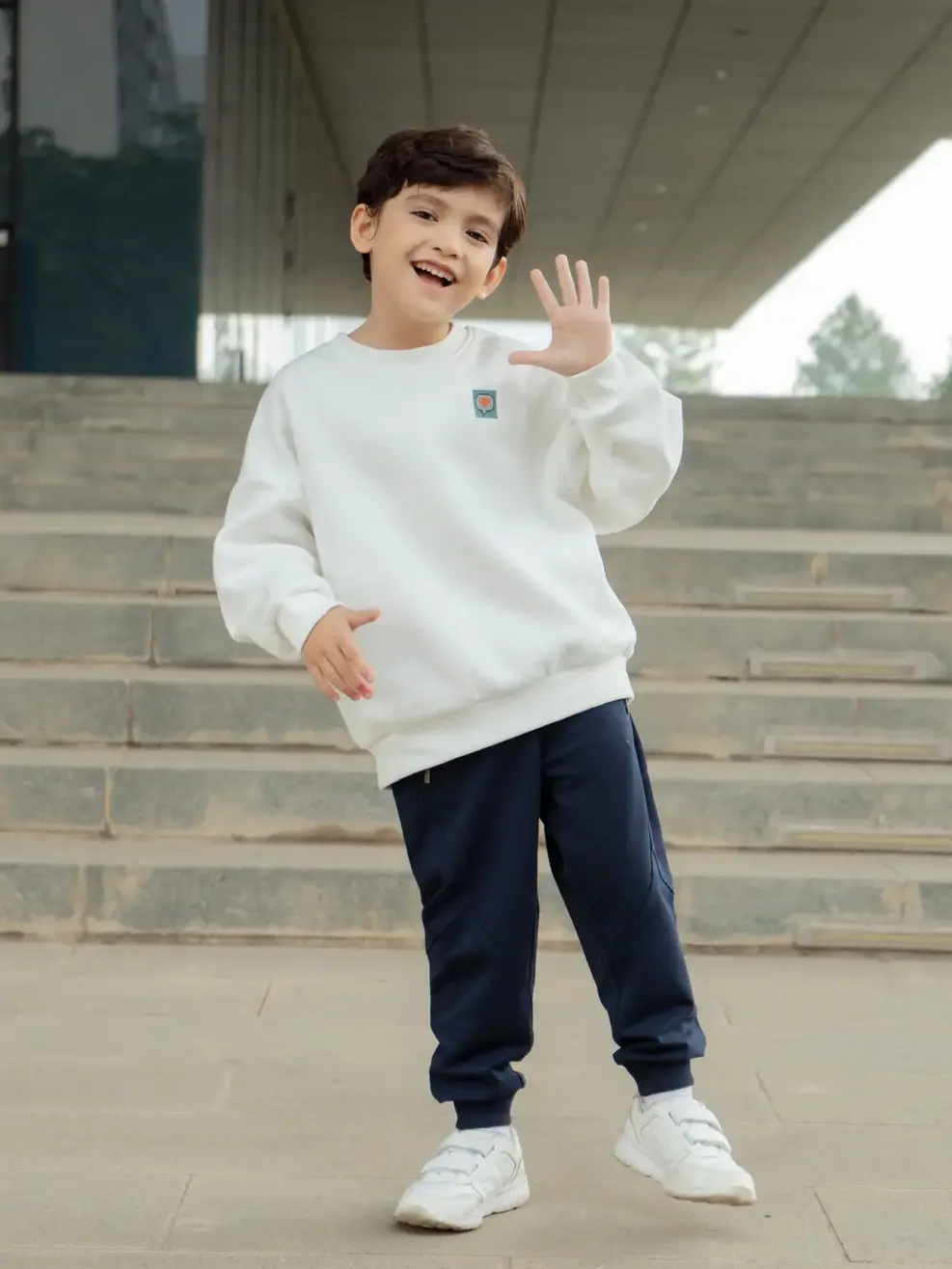 Quần nỉ kid túi khóa - Navy - 2