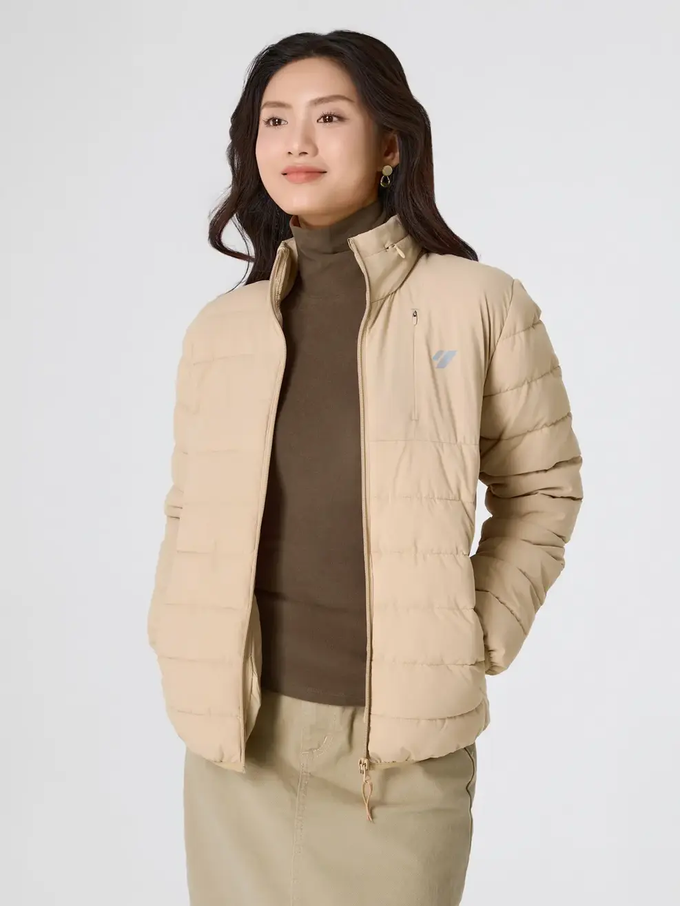 Áo Phao Nữ Mũ Ẩn 4S.Plus - Nâu 177 - S