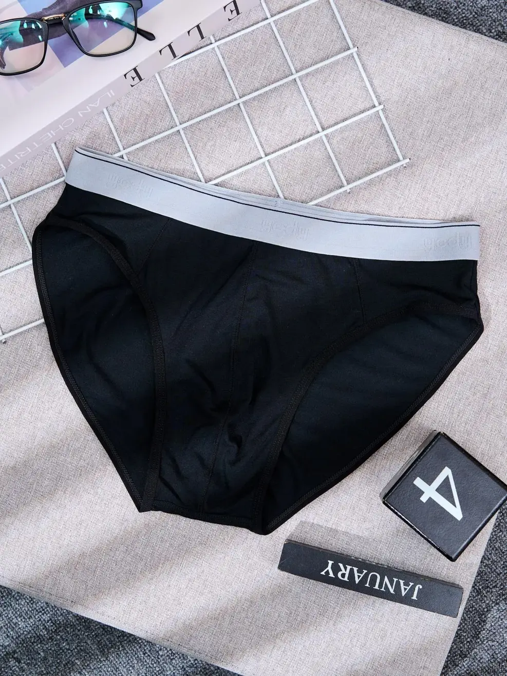 Quần lót nam briefs collagen siêu mềm thoáng - Đen - M