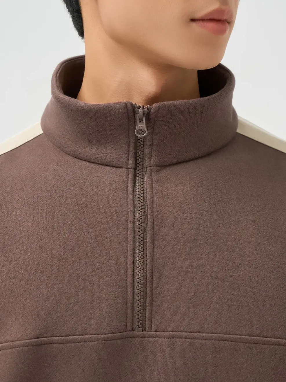 Bộ Đồ Nam Half Zip Phối Dây Dệt - Nâu 064 - L