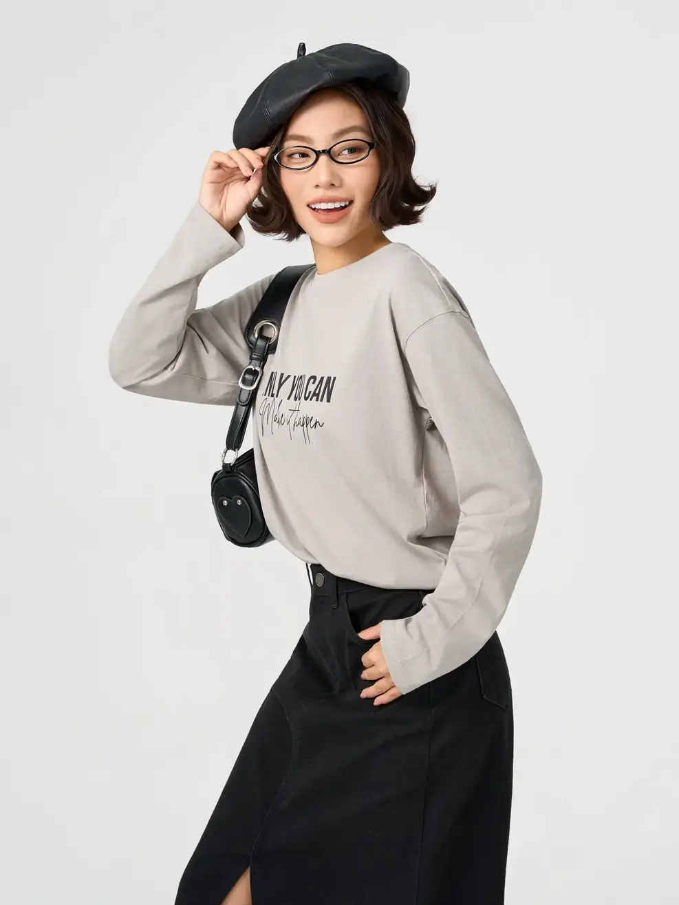 Áo Phông Dài Tay In Hình Thân Trước - Rêu 034 - S