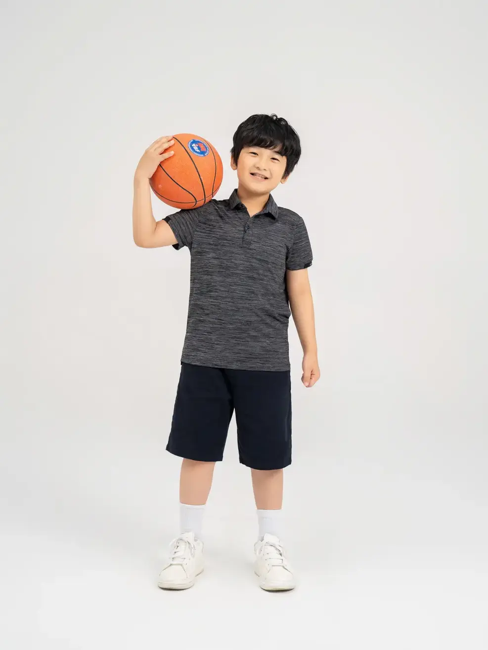 Polo thể thao kid in phản quang - Đen - 10