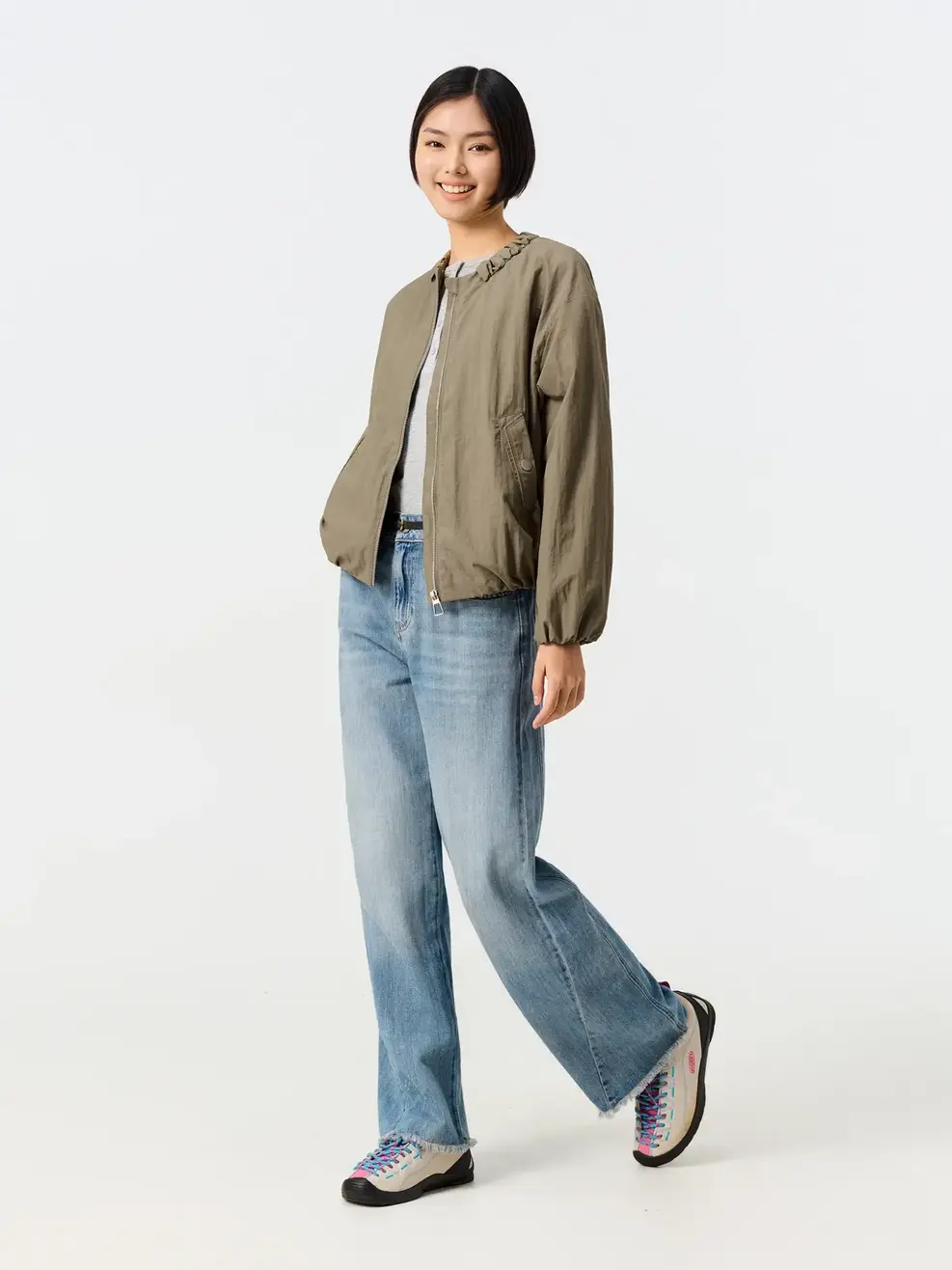 Áo Khoác Gió Nữ Cổ Tròn -  Nâu 251 - S