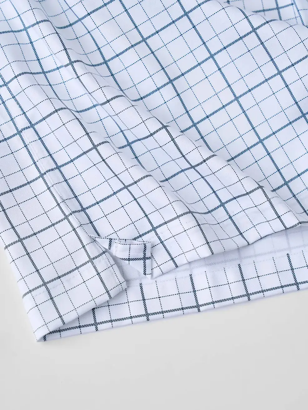 Áo Sơ-mi Ngắn Tay kẻ caro vạt ngang Regular - Kẻ Xám 174 - M