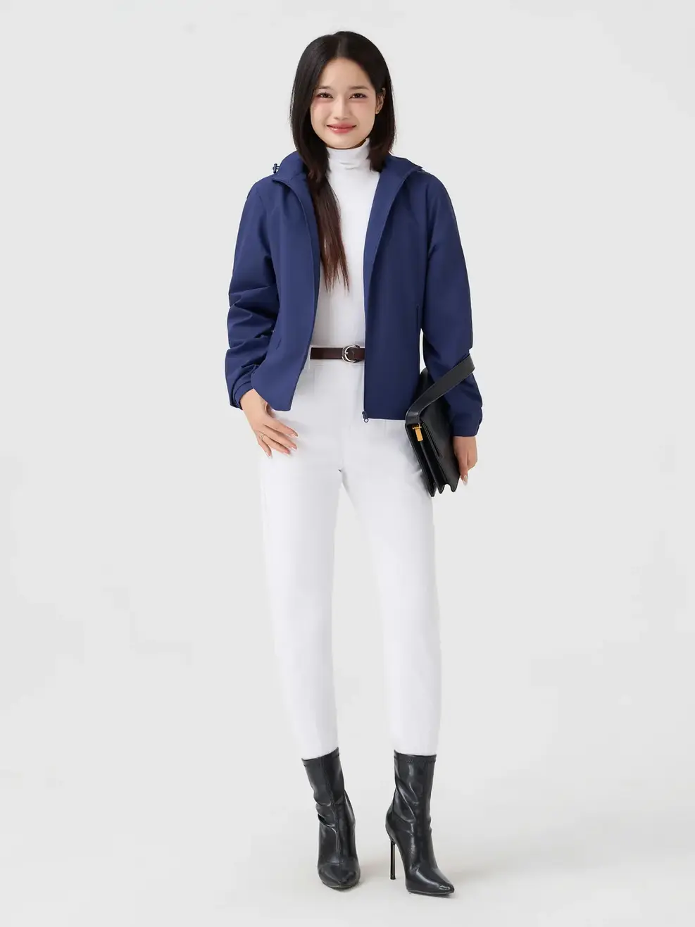 Áo Khoác Gió Nữ Basic -  Tím Than 155 - S