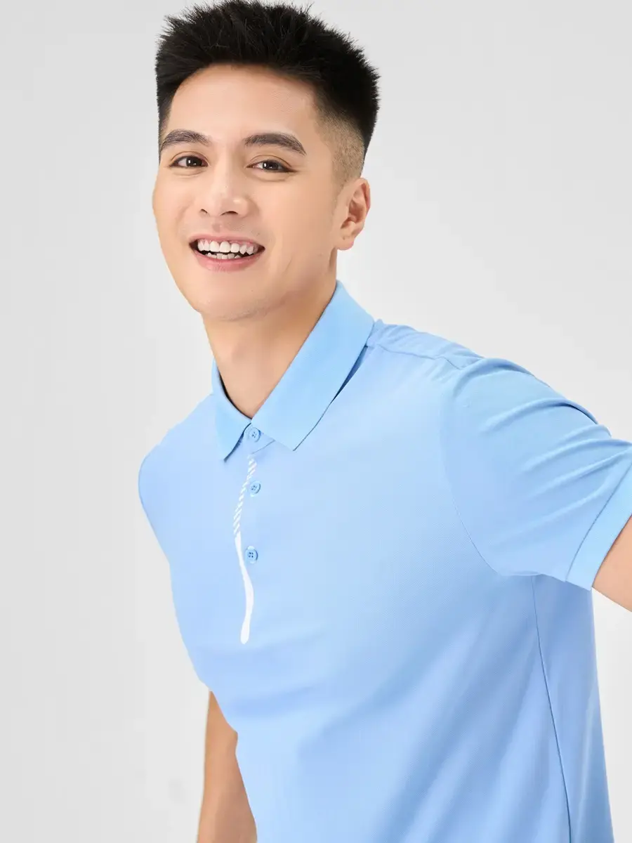 Polo Thể Thao Nam Trụ Áo Ép Sim - Xanh blue - M