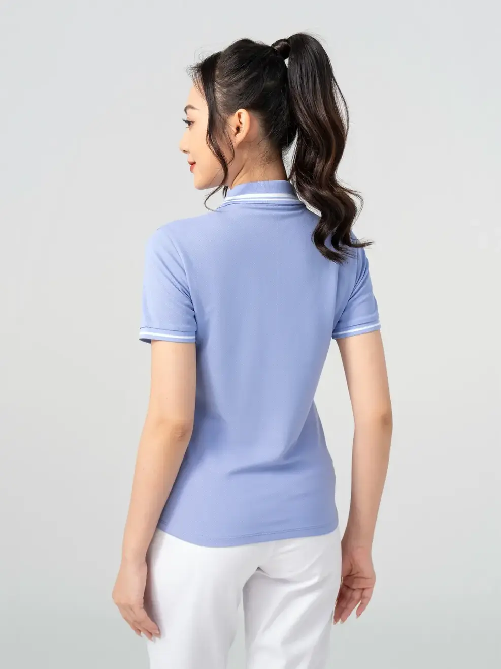 Polo Nữ Cafe Dệt Tổ Ong Nẹp Khoá - Tím nhạt - S
