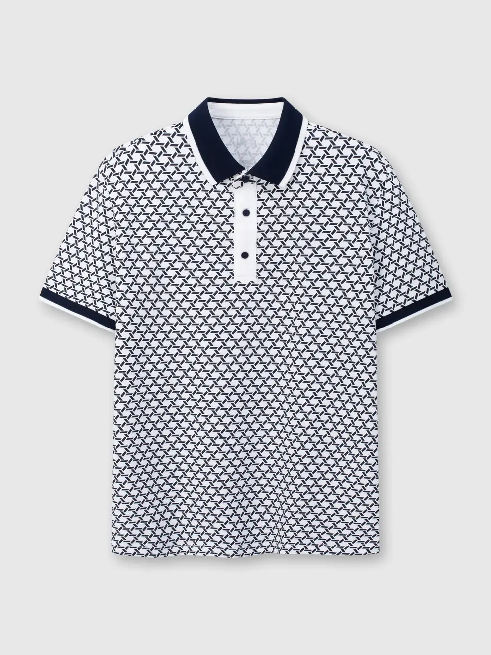 Áo Polo Hoạ Tiết In Tràn - Hoạ Tiết Tím Than 144 - S