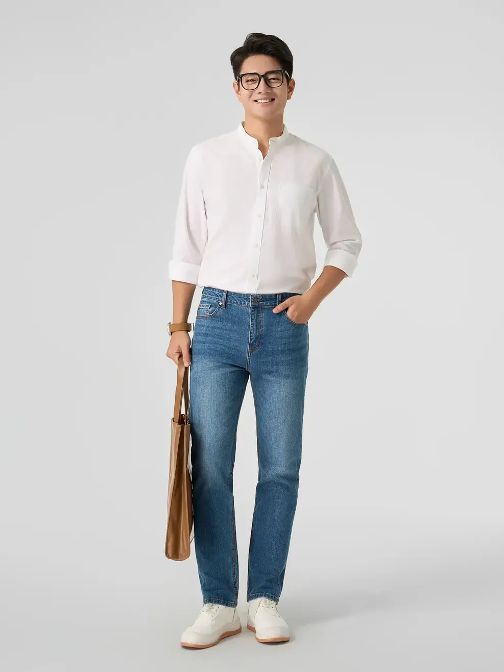 Quần Jeans Nam Ống Suông Co Giãn Thoáng Mát (QJM3071) - Màu chàm 001 - 28