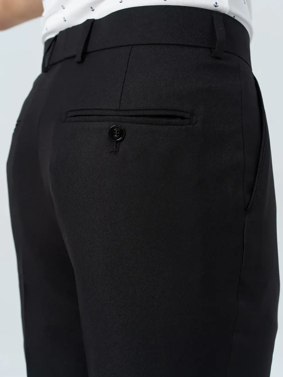 Quần Âu Nam Slim Lé Sườn - Đen - 29