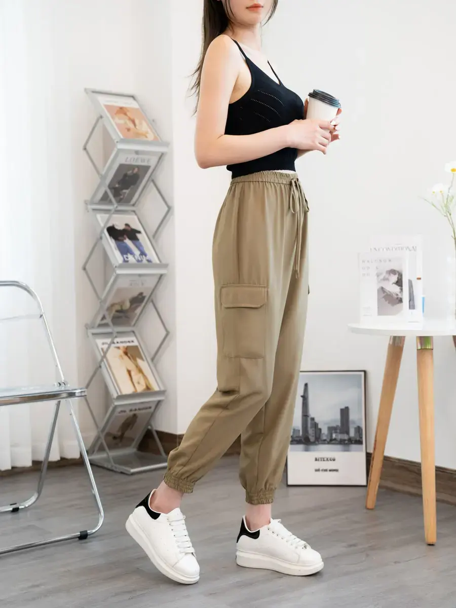 Quần âu nữ jogger - Nâu - L