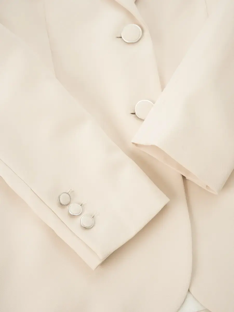 Vest Nữ Dáng Blazer Túi Cơi - Be - S