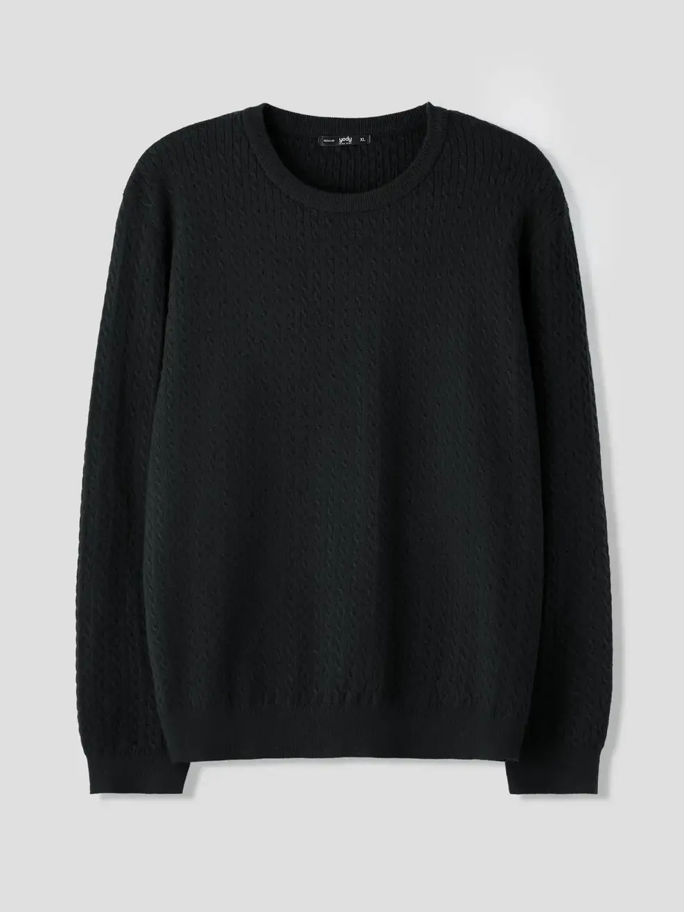 Áo Len Regular Cổ Tròn Vặn Thừng (alm7007) - Đen 001 - M