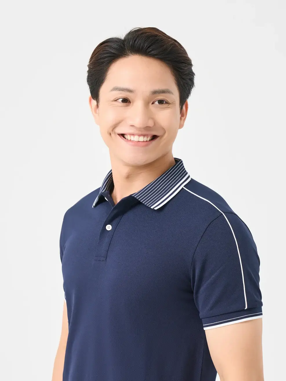Polo Nam Bo Kẻ - Tím than - M