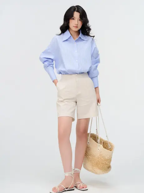 Quần Shorts Nữ Bermuda Soft Cạp Phối Chun