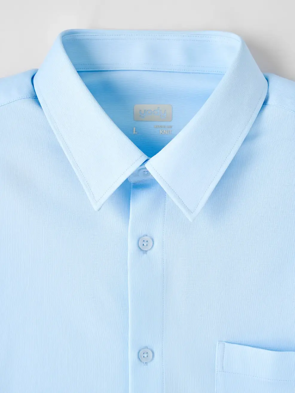 Áo Sơ-mi Nam Dài Tay Knit Túi Ngực - Xanh Da Trời 195 - XL
