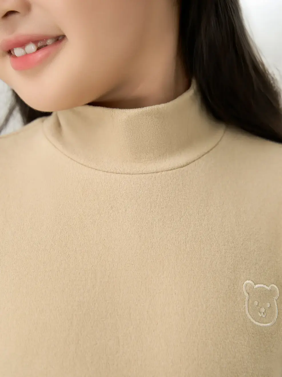 Áo Body Giữ Nhiệt Thêu Chú Gấu - Be 123 - 104