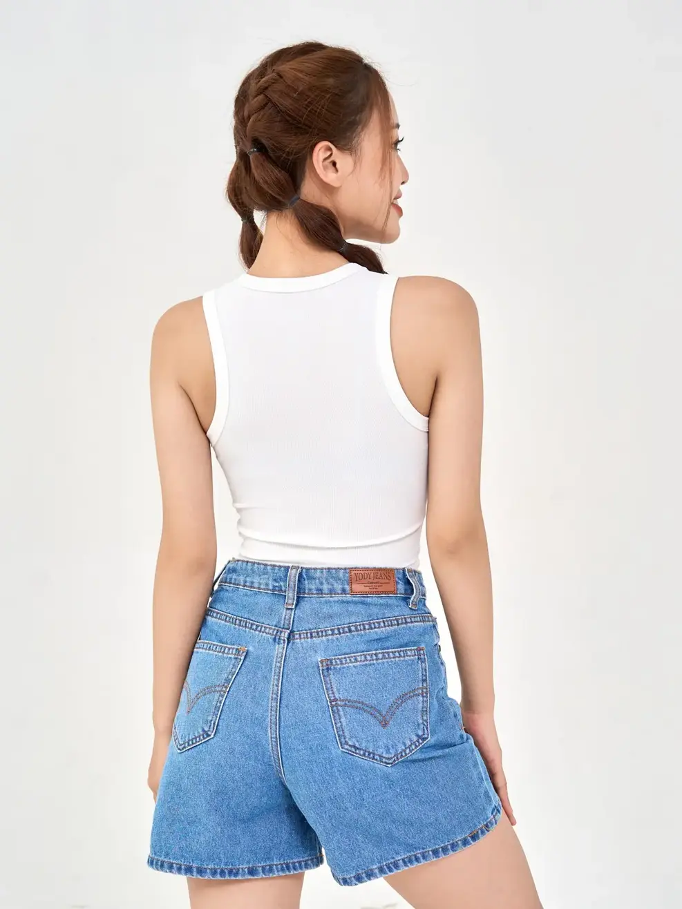 Áo 3 Lỗ Nữ Thun Rip Cơ Bản - Trắng 1 - S