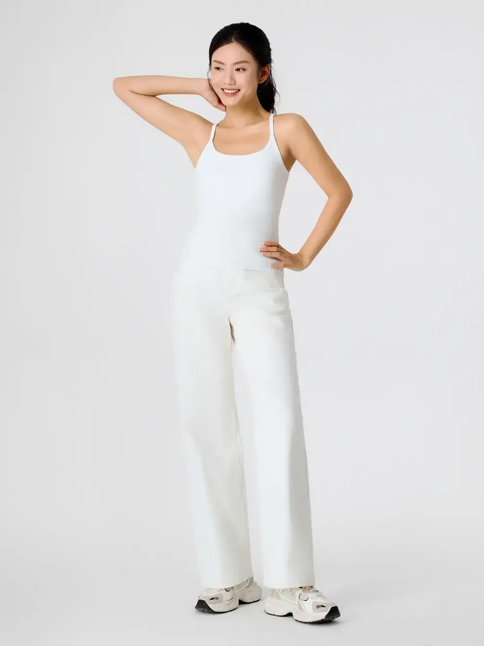 Áo Hai Dây Nữ Có Đệm Ngực - Trắng 001 - S