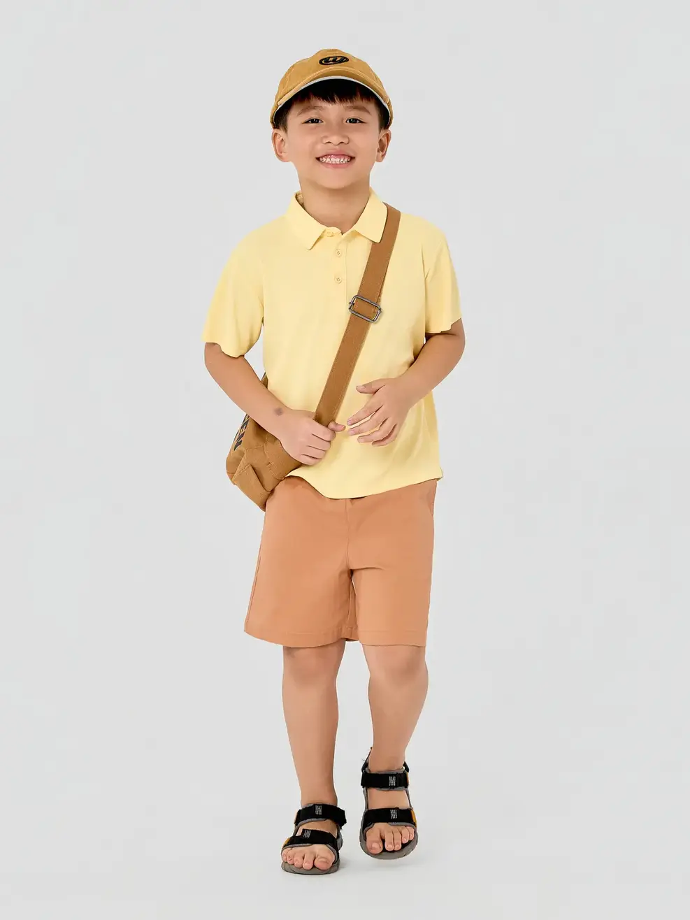 Áo Polo Kids Regular Cổ Ép Có Xẻ Tà -  Vàng 064 - 104