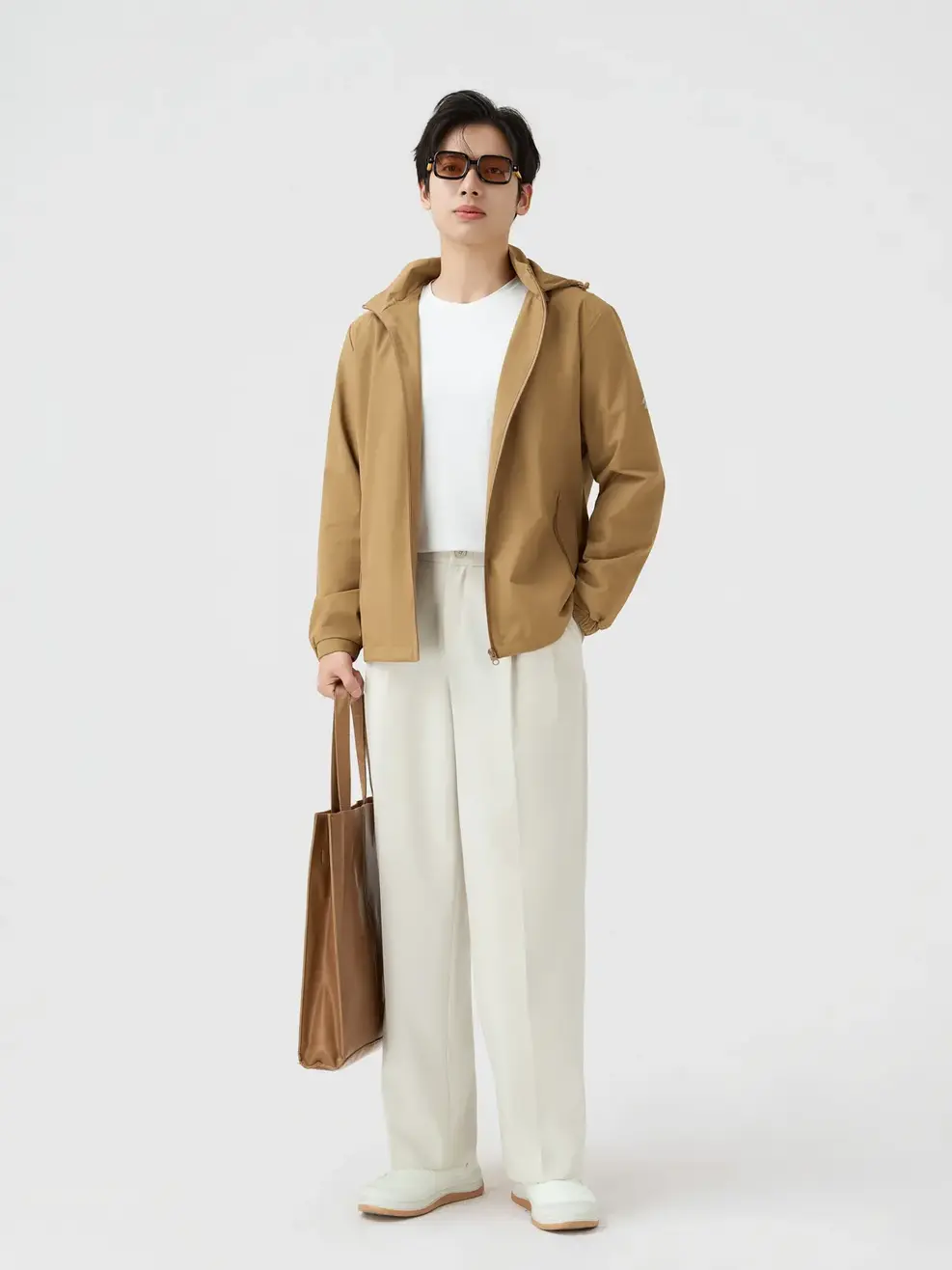 Áo Khoác Gió Nam Basic - Nâu 218 - M