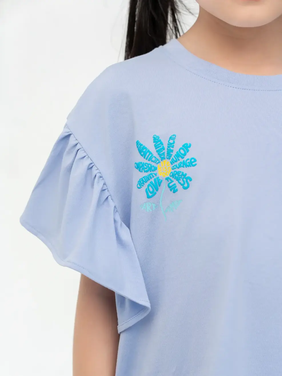 T-shirt Kid In Hoa Cúc Ngực - Tím - 2