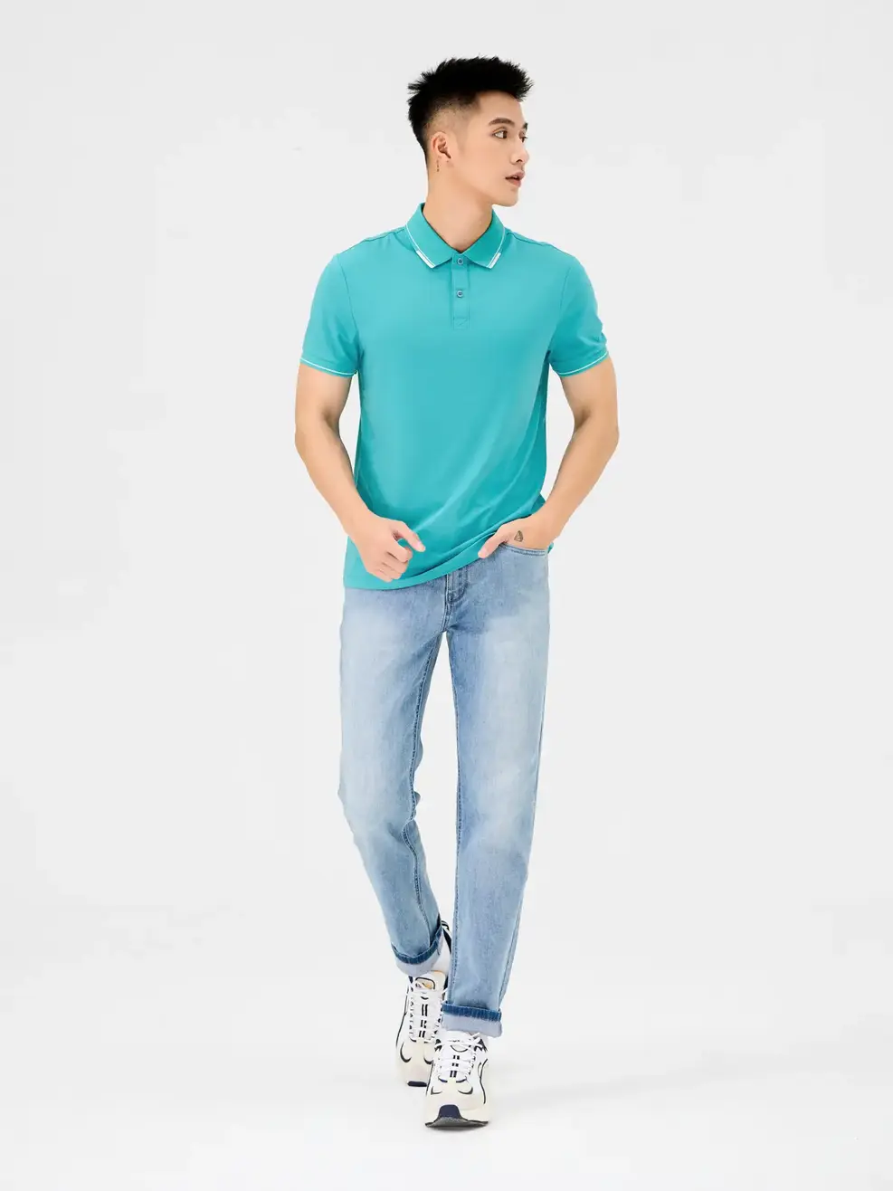 Quần Jeans Nam Slim Fit Lycra Co Giãn - Xanh - 28