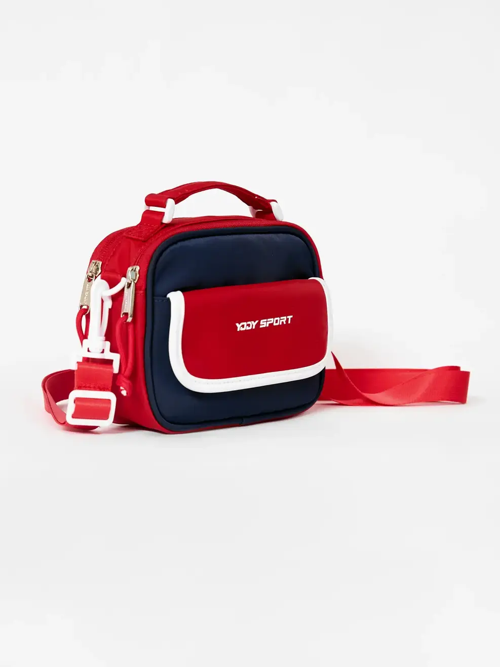 Túi Unisex Đeo Chéo Phối Nắp Túi - Đỏ