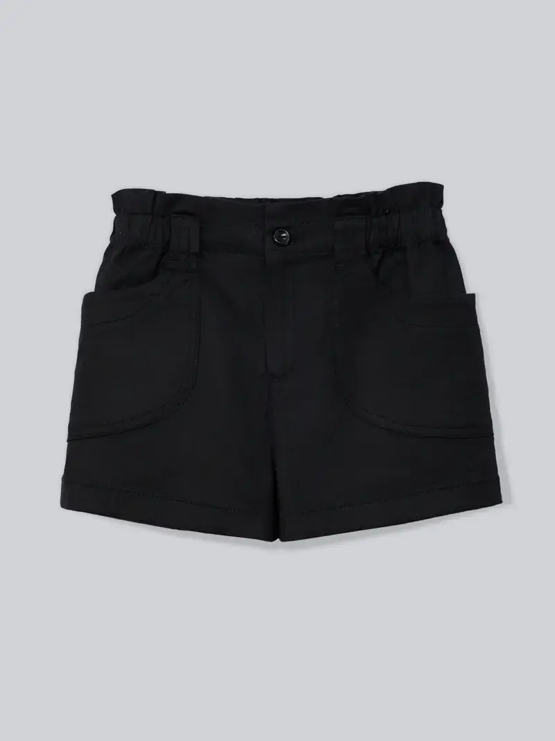 Quần Shorts Bé Gái Túi Ốp - Đen 001 - 2-3
