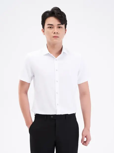Áo Sơ Mi Nam Tay Ngắn Nano Chống Nhăn Khử Mùi