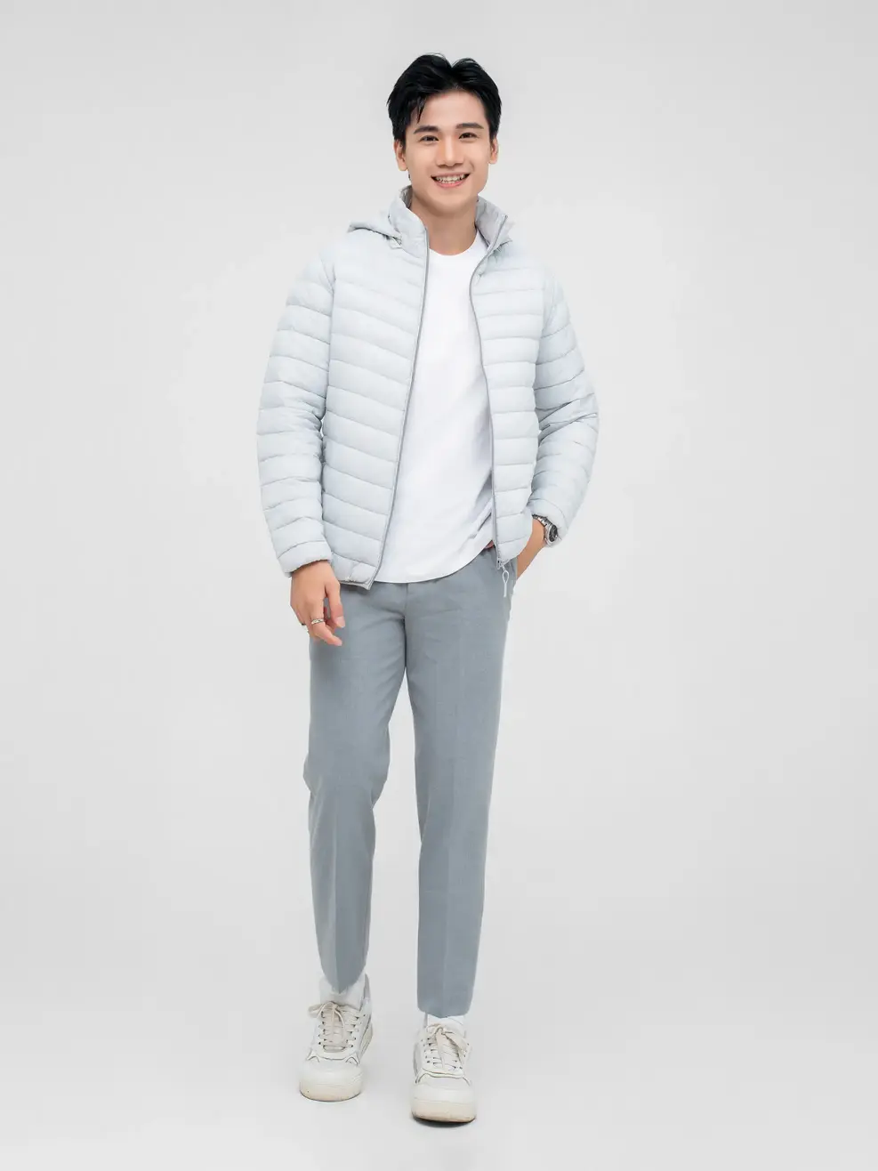 Áo Phao Nam Gia Đình 4S - Xám 001 - M