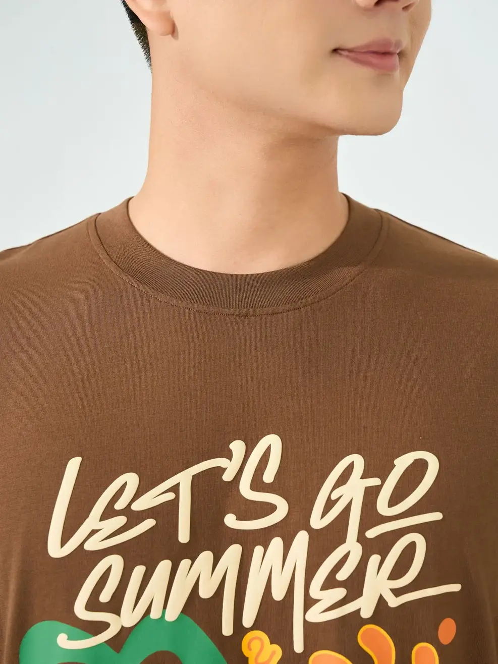 Áo Phông Let's Go Summer - Nâu 123 - L