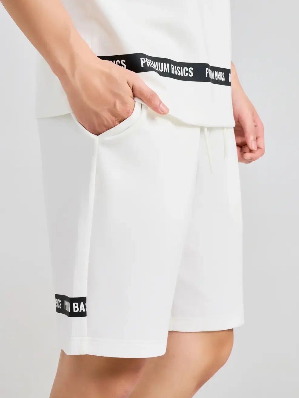 Đồ Bộ Nam Dải Text - Trắng - M