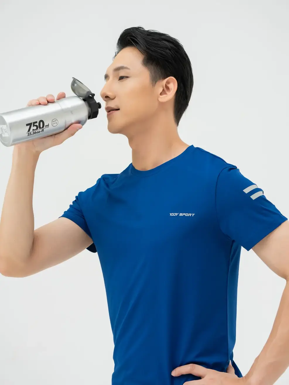 Bộ Đồ Nam Phối Vạch Kẻ - NAVY GHI - M