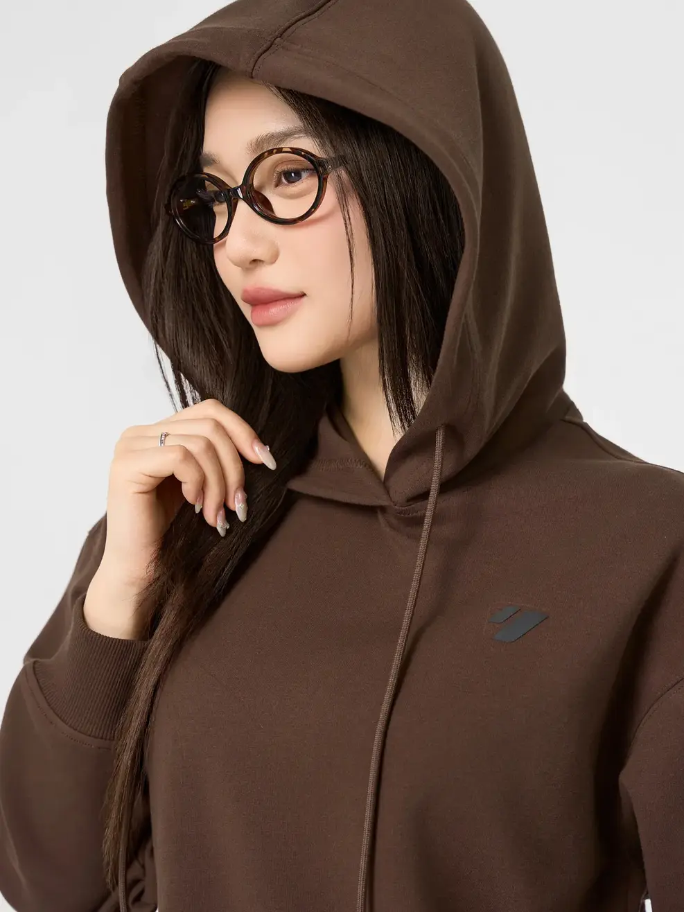 Áo Nỉ Mũ Cơ Bản Dáng Suông - NÂU 147  - S