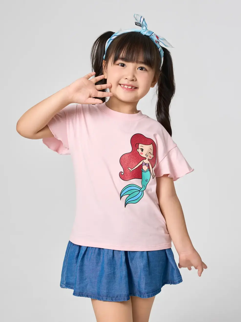 Áo Phông Bé Gái Nàng Tiên Cá - HỒNG PHỚT - 4-5