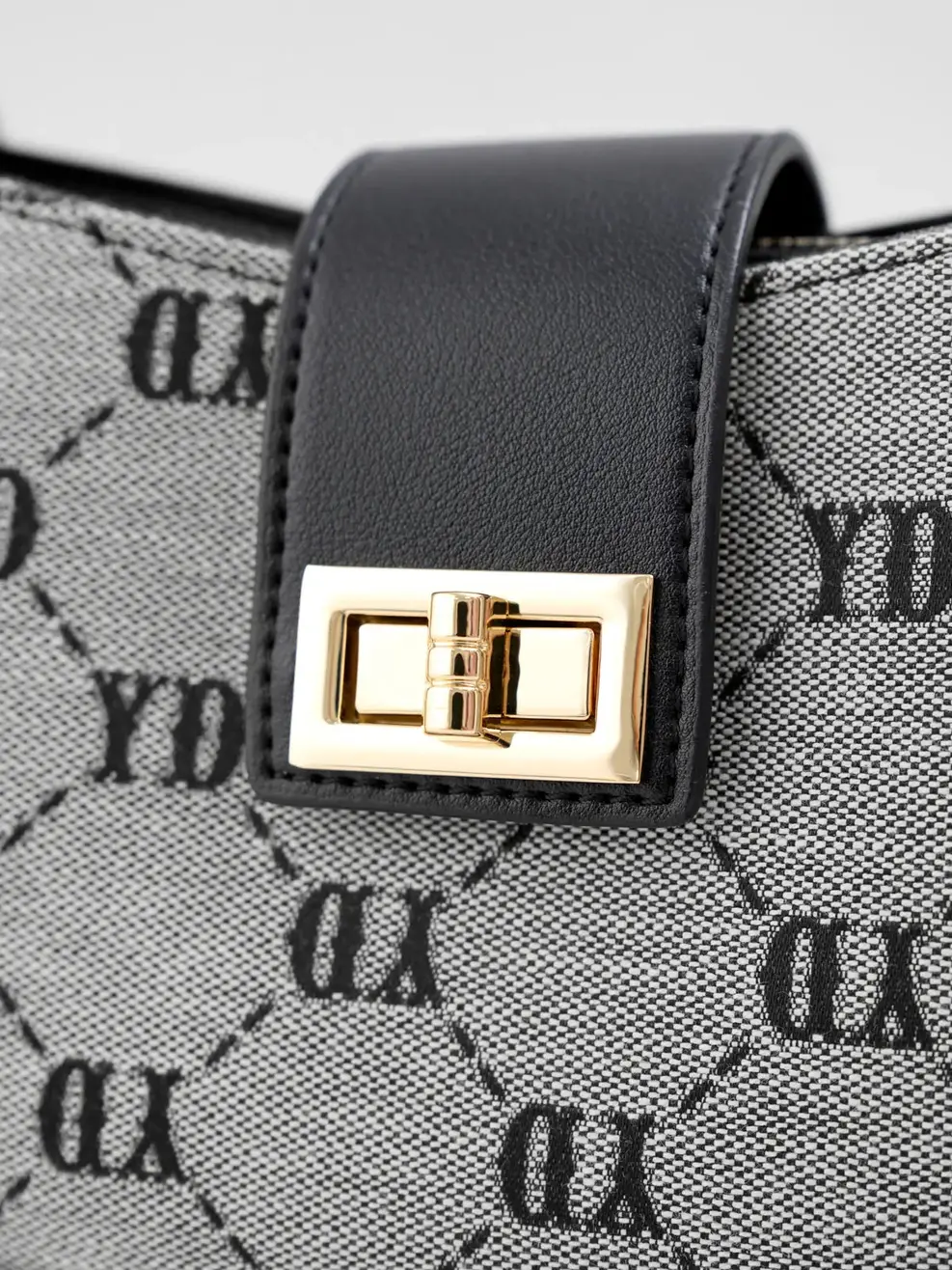 Túi Nữ Đeo Vai Phối Họa Tiết Dệt - Đen - F