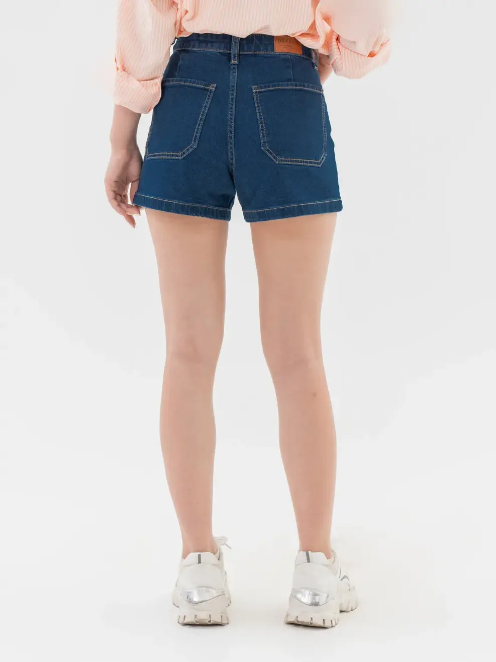 Quần Short Jeans Nữ Túi Vuông - Xanh đậm - 25