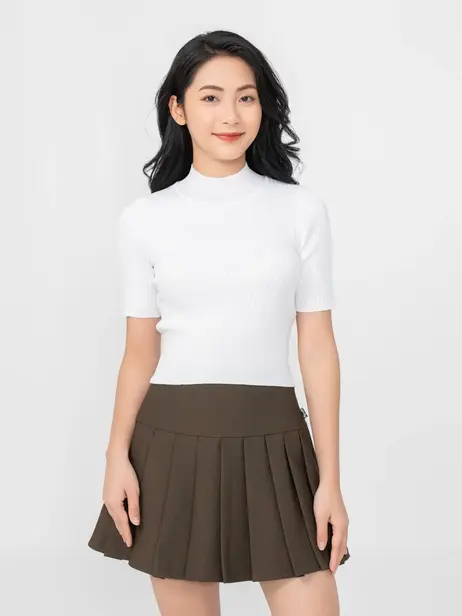 Áo Len Nữ Mỏng Cổ Cao 5cm