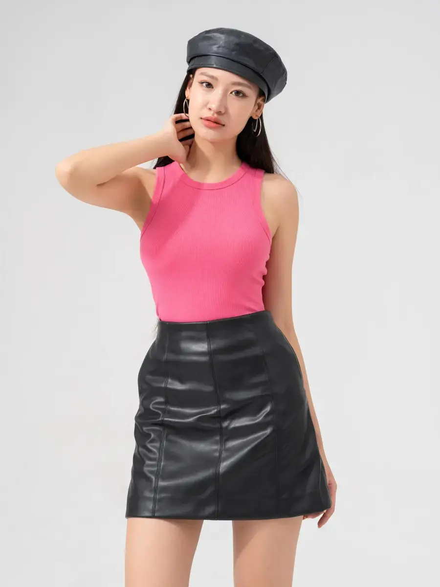 Áo Ba Lỗ Cơ Bản Thun Rip - Hồng - S