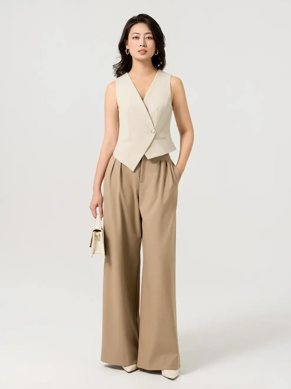 Quần Âu Nữ Dáng Suông Súp Cá Tính  - Nâu - M