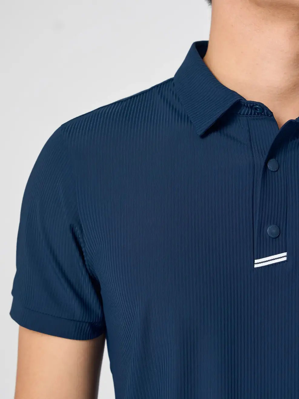 Áo Polo Nam Business Nẹp Phối Dây Dệt - Tím Than 006 - S