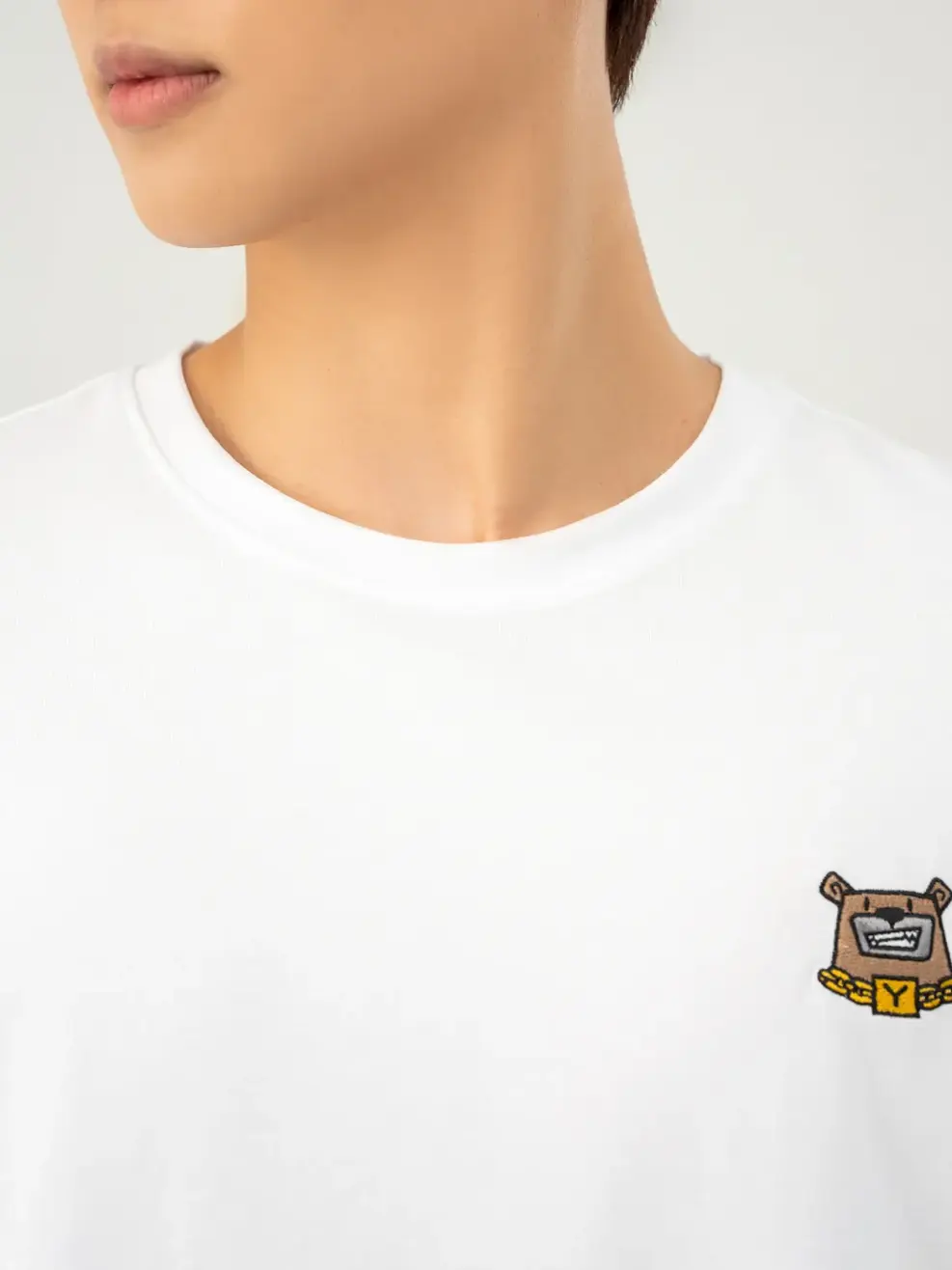 T-shirt Nam Thêu Ngực Bột Ngô - Trắng 1 - M