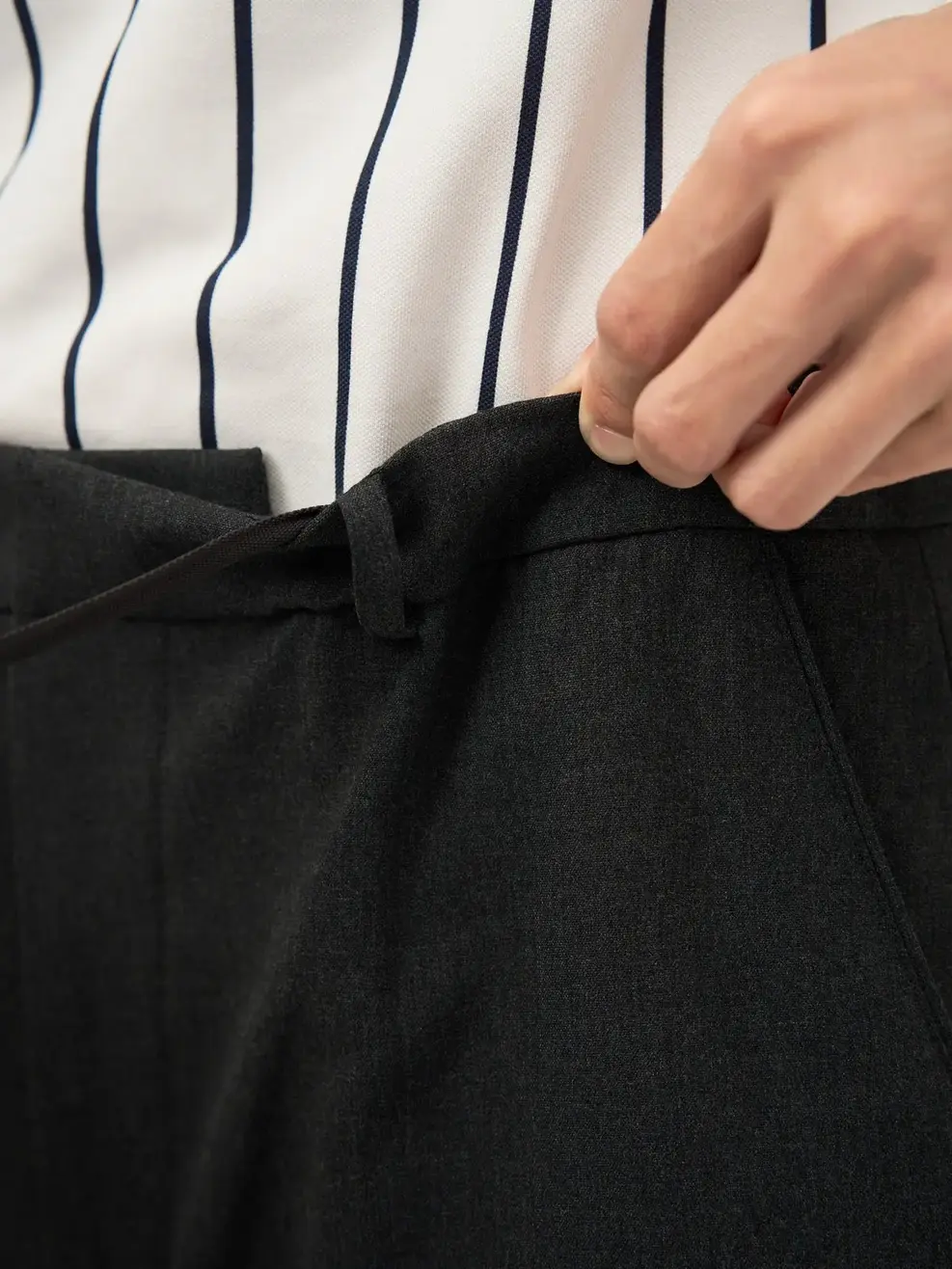 Quần Âu Nam Cạp Chun Ốp - Ghi Đậm - 29